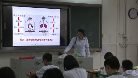 人教版七年级生物《发生在肺内的气体交换》优秀公开课视频-执教林老师
